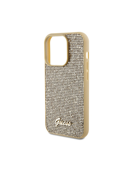 Etui Do iPhone 14 Pro Guess Disco Metal Script Złoty