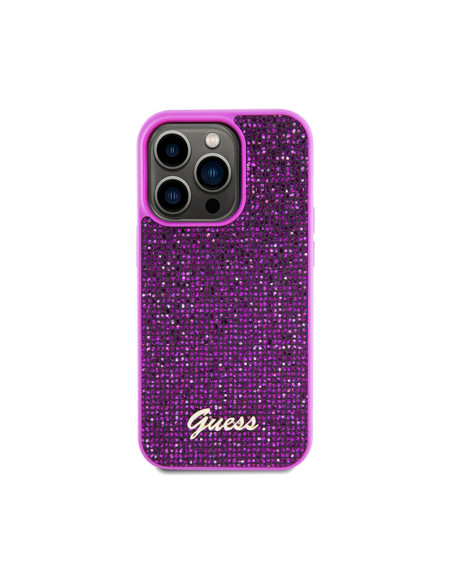 Etui Do iPhone 14 Pro Guess Disco Metal Script Różowy