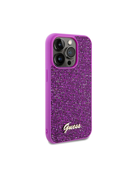 Etui Do iPhone 14 Pro Guess Disco Metal Script Różowy