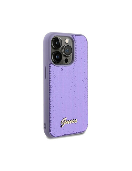 Etui Do iPhone 14 Pro Guess Sequin Script Metal Fioletowy