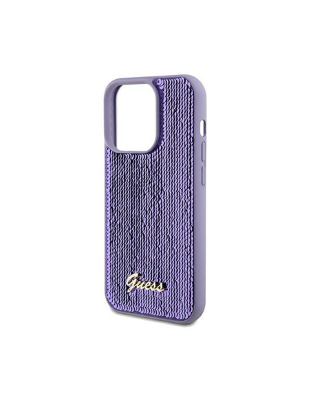 Etui Do iPhone 14 Pro Guess Sequin Script Metal Fioletowy