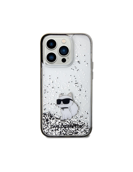 Etui Do iPhone 14 Pro Karl Lagerfeld Liquid Glitter Choupette Przezroczysty