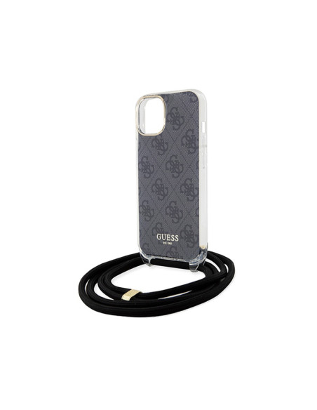Etui Do iPhone 15 Guess Crossbody Cord 4G Print Czarny