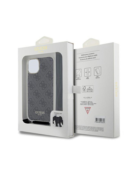 Etui Do iPhone 15 Guess Crossbody Cord 4G Print Czarny