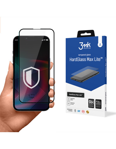 Szkło hartowane do iPhone 14 / 13 / 13 Pro 3mk HardGlass Max Lite Czarny