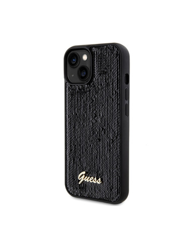 Etui Do iPhone 14 Guess Sequin Script Metal Czarny
