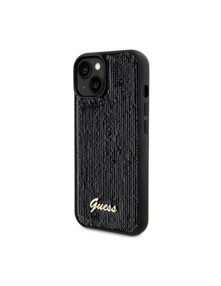 Etui Do iPhone 14 Guess Sequin Script Metal Czarny