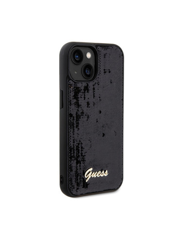 Etui Do iPhone 14 Guess Sequin Script Metal Czarny