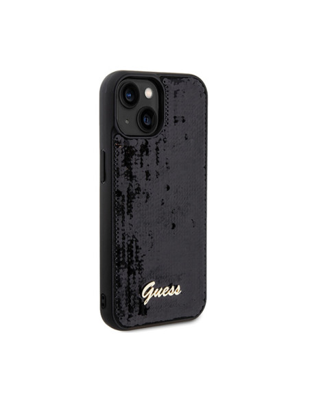 Etui Do iPhone 14 Guess Sequin Script Metal Czarny