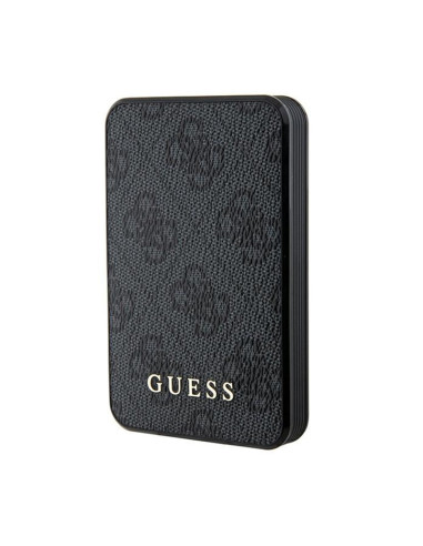 Powerbank 5000 mAh 15W Guess 4G Leather Metal Logo Czarny