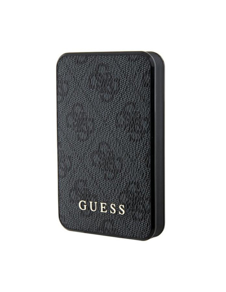 Powerbank 5000 mAh 15W Guess 4G Leather Metal Logo Czarny