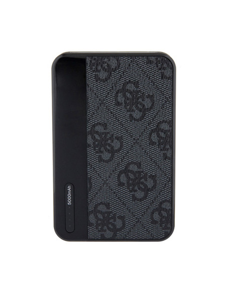 Powerbank 5000 mAh 15W Guess 4G Leather Metal Logo Czarny
