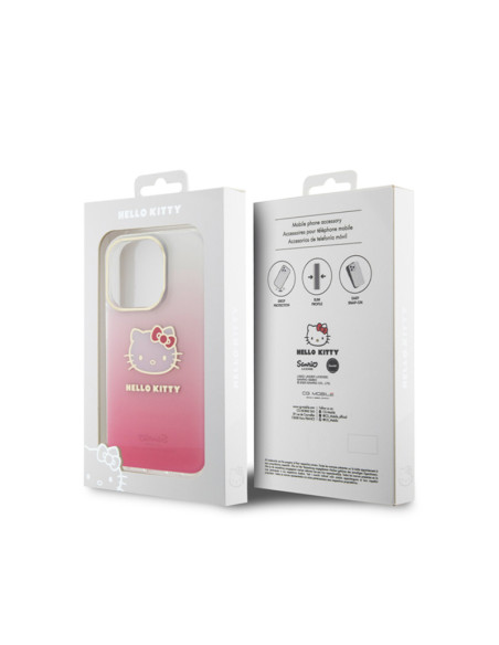 Etui Do iPhone 13 Pro Max Hello Kitty IML Gradient Electrop Kitty Head Różowy