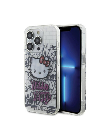 Etui Do iPhone 13 Pro Hello Kitty IML Kitty On Bricks Graffiti Biały