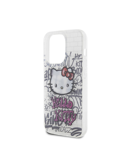 Etui Do iPhone 13 Pro Hello Kitty IML Kitty On Bricks Graffiti Biały