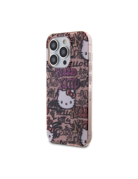 Etui Do iPhone 13 Pro Hello Kitty IML Tags Graffiti Różowy