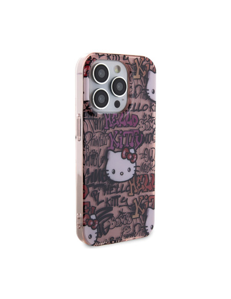 Etui Do iPhone 13 Pro Hello Kitty IML Tags Graffiti Różowy