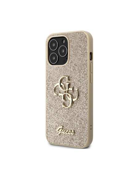 Etui Do iPhone 13 Pro Max Guess Glitter Script Big 4G Złoty