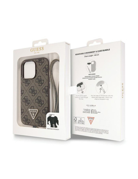 Etui Do iPhone 13 Pro Guess Crossbody 4G Metal Logo Brązowy