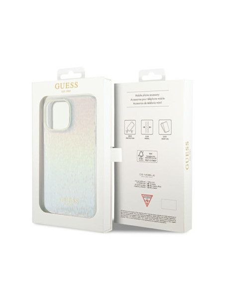 Etui Do iPhone 13 Pro Max Guess IML Faceted Mirror Disco Iridescent Wielokolorowy