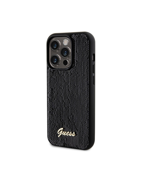 Etui Do iPhone 13 Pro Guess Sequin Script Metal Czarny