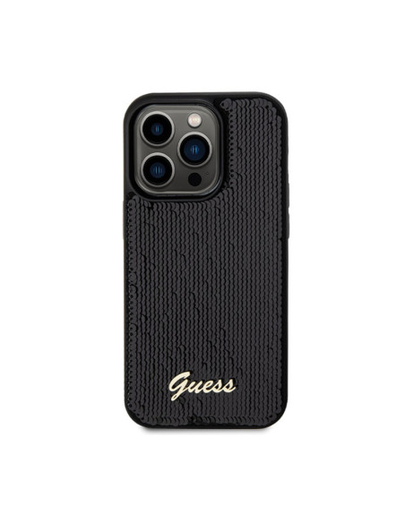 Etui Do iPhone 13 Pro Guess Sequin Script Metal Czarny