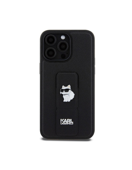 Etui Do iPhone 13 Pro Max Karl Lagerfeld Gripstand Saffiano Choupette Pins Czarny