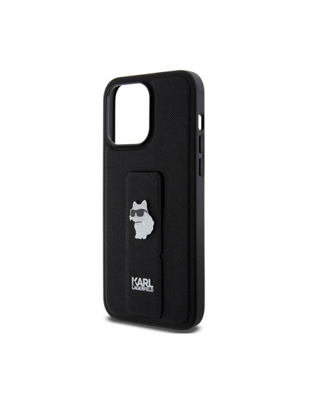 Etui Do iPhone 13 Pro Max Karl Lagerfeld Gripstand Saffiano Choupette Pins Czarny