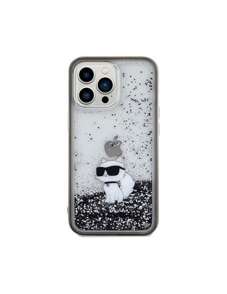 Etui Do iPhone 13 Pro Karl Lagerfeld Liquid Glitter Choupette Przezroczysty