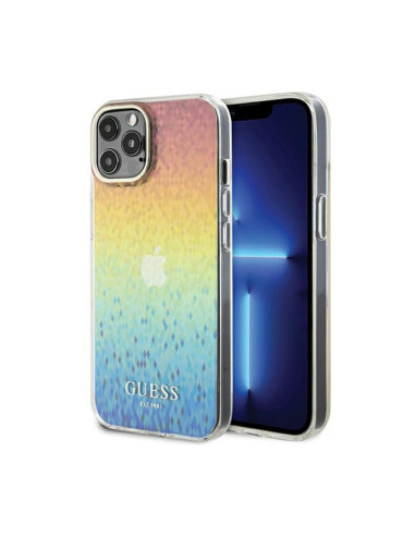 Etui Do iPhone 12 / 12 Pro Guess IML Faceted Mirror Disco Iridescent Wielokolorowy