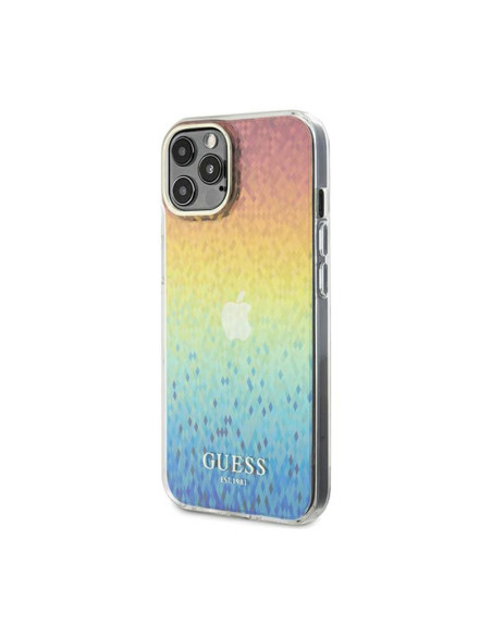 Etui Do iPhone 12 / 12 Pro Guess IML Faceted Mirror Disco Iridescent Wielokolorowy