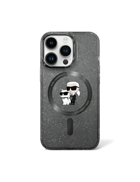 Etui Do iPhone 11 Karl Lagerfeld Karl & Choupette Glitter Magsafe Czarny