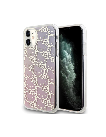 Etui Do iPhone 11 Hello Kitty IML Gradient Electrop Crowded Kitty Head Różowy