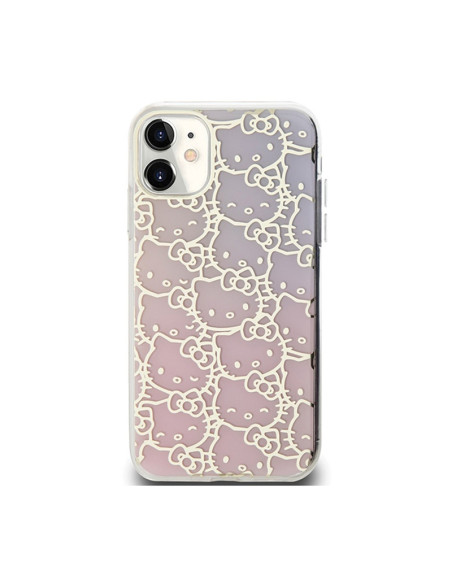 Etui Do iPhone 11 Hello Kitty IML Gradient Electrop Crowded Kitty Head Różowy