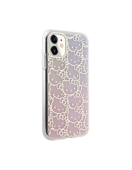 Etui Do iPhone 11 Hello Kitty IML Gradient Electrop Crowded Kitty Head Różowy