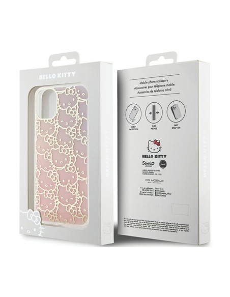 Etui Do iPhone 11 Hello Kitty IML Gradient Electrop Crowded Kitty Head Różowy