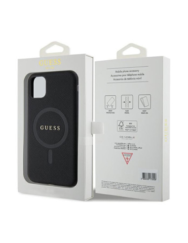 Etui Do iPhone 11 Guess Saffiano MagSafe Czarny