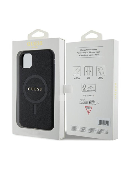 Etui Do iPhone 11 Guess Saffiano MagSafe Czarny