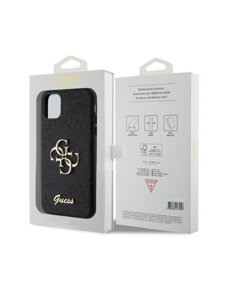 Etui Do iPhone 11 Guess Glitter Script Big 4G Czarny