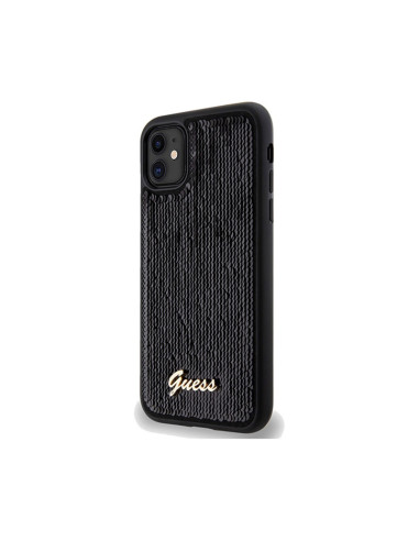 Etui Do iPhone 11 Guess Sequin Script Metal Czarny