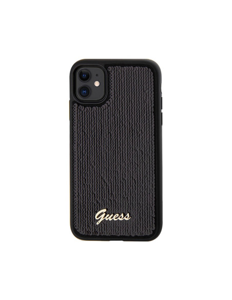 Etui Do iPhone 11 Guess Sequin Script Metal Czarny