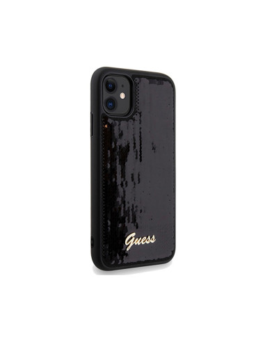 Etui Do iPhone 11 Guess Sequin Script Metal Czarny