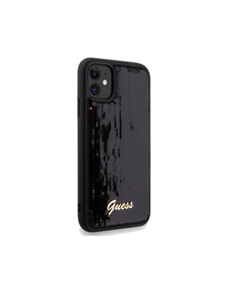 Etui Do iPhone 11 Guess Sequin Script Metal Czarny
