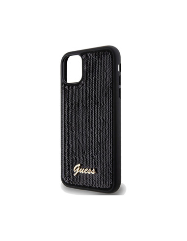 Etui Do iPhone 11 Guess Sequin Script Metal Czarny