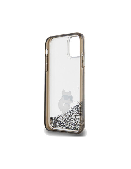Etui Do iPhone 11 Karl Lagerfeld Liquid Glitter Choupette Przezroczysty
