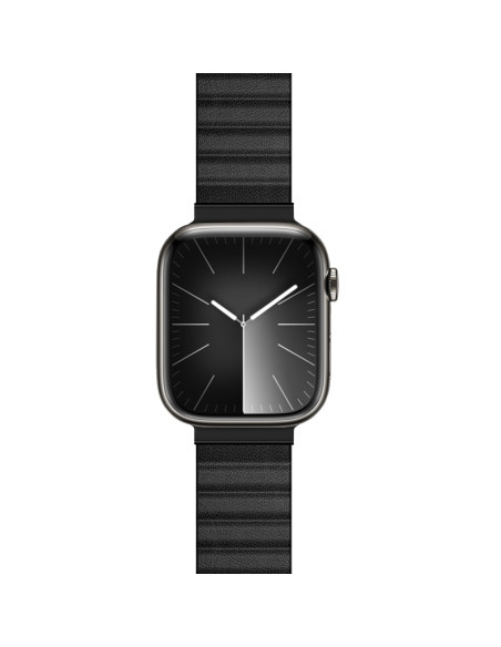 Skórzany pasek magnetyczny Apple Watch 42/44/45/49 mm Crong Eclipse Czarny