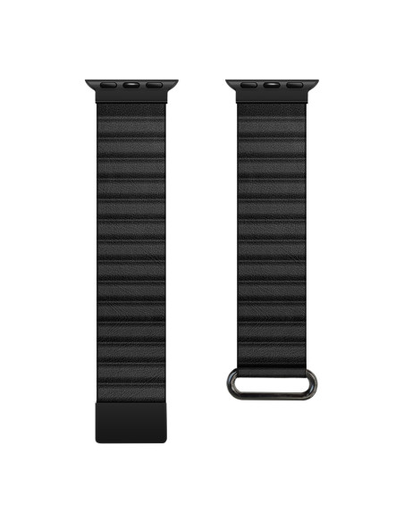 Skórzany pasek magnetyczny Apple Watch 42/44/45/49 mm Crong Eclipse Czarny
