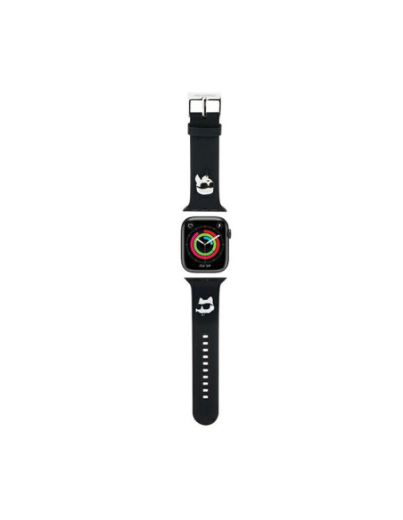 Pasek do Apple Watch 42/44/45/49 mm Karl Lagerfeld 3D Rubber Karl & Choupette Heads NFT Czarny