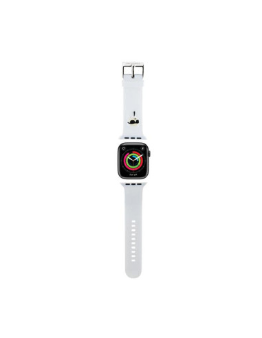 Pasek do Apple Watch 42/44/45/49 mm Karl Lagerfeld 3D Rubber Karl Head NFT Biały