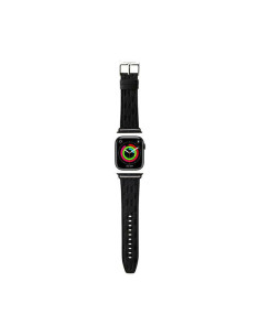 Pasek do Apple Watch 42/44/45/49 mm Karl Lagerfeld Saffiano Monogram Czarny
